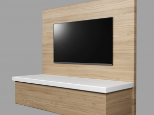 tv wall panel with a flat screen tv 3Dモデル