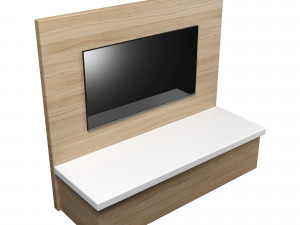 tv wall panel with a flat screen tv 3Dモデル