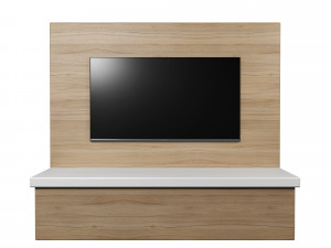 tv wall panel with a flat screen tv 3Dモデル