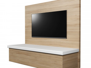 tv wall panel with a flat screen tv 3Dモデル