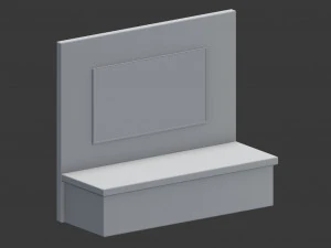 tv wall panel with a flat screen tv 3D Model