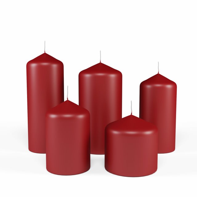 3d candle stick set of 5 model 3D मॉडल .c4d .max .obj .3ds .fbx .stl .blend 