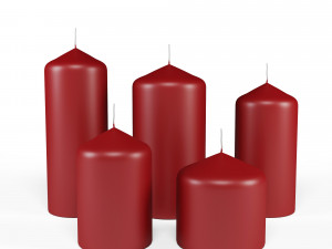 3d candle stick set of 5 model 3D मॉडल