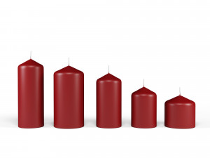 3d candle stick set of 5 model 3D मॉडल