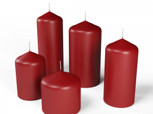 3d candle stick set of 5 model 3D मॉडल