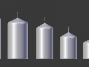 3d candle stick set of 5 model 3D मॉडल