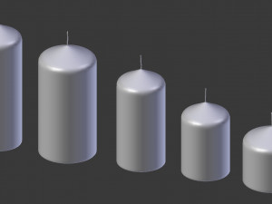 3d candle stick set of 5 model 3D मॉडल