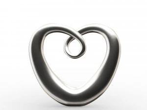 современное хромированное украшение в виде сердца 3d 3D Модель