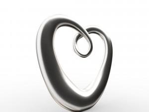 modern chrome heart decoration 3d 3D मॉडल