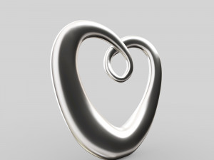 modern chrome heart decoration 3d 3D मॉडल