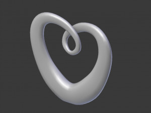 modern chrome heart decoration 3d 3D मॉडल