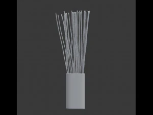 vase with branches decoration 3D Model