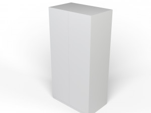 3d two door white wardrobe Model 3D