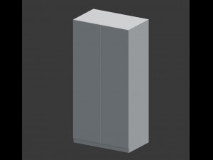 3d two door white wardrobe Model 3D