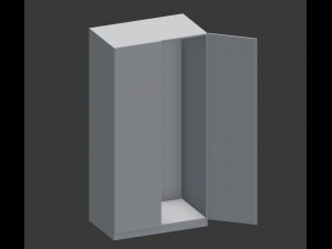 3d two door white wardrobe Model 3D
