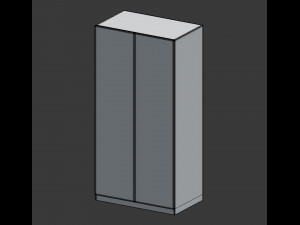 3d two door white wardrobe Model 3D