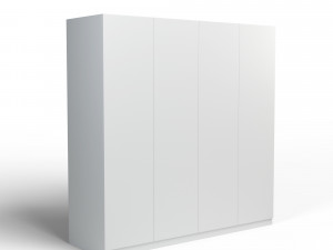 four door white wardrobe Modelo 3D