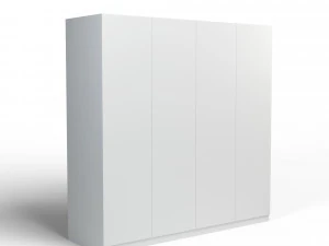 four door white wardrobe 3D Model
