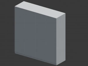 four door white wardrobe 3D Model