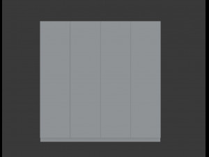 four door white wardrobe Modelo 3D