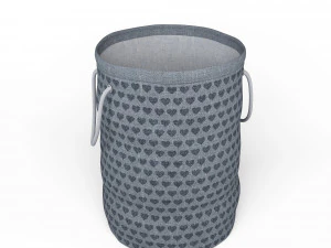 saco de roupa suja - cinza-azul Modelo 3D