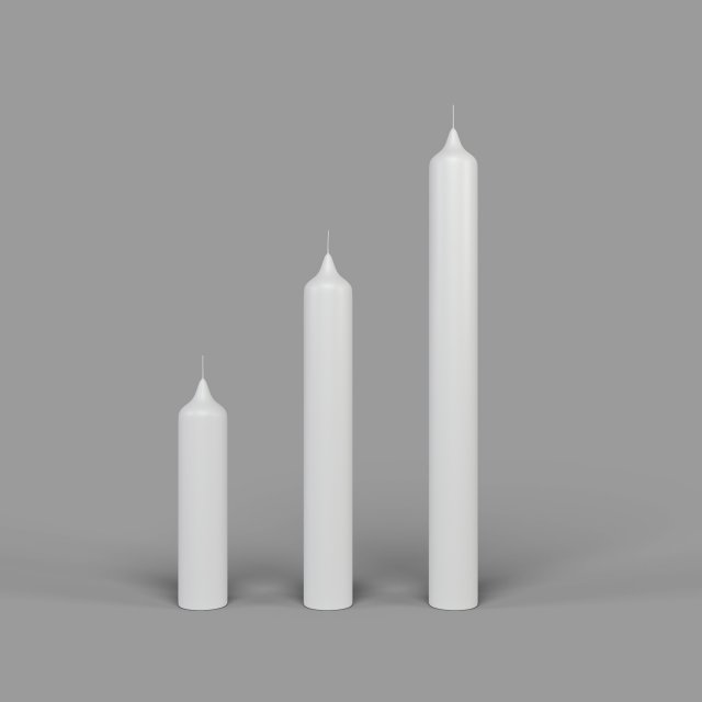 3d candle stick set 3D Model .c4d .max .obj .3ds .fbx .stl .blend 