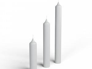 3d candle stick set 3D Model