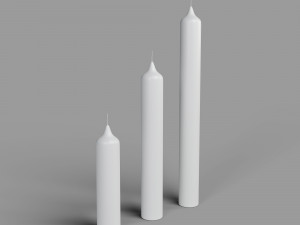 3d candle stick set 3D Model