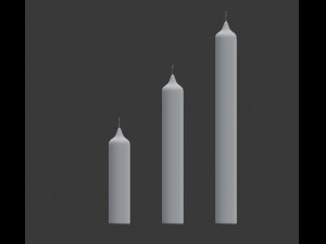 3d candle stick set 3D Model