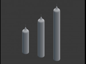 3d candle stick set 3D Model