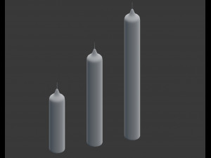 3d candle stick set 3D Model