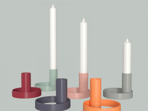 colorful candle holder set model 3D मॉडल