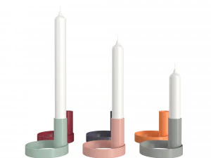 colorful candle holder set model 3D Model