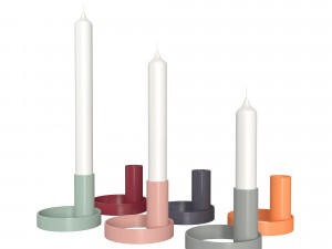 colorful candle holder set model Modelo 3D