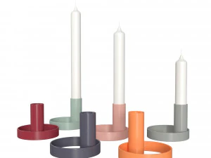 colorful candle holder set model 3D Model