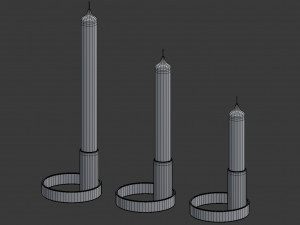 colorful candle holder set model Modelo 3D
