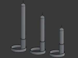 colorful candle holder set model 3D Model