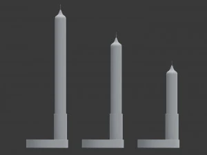 colorful candle holder set model 3D Model