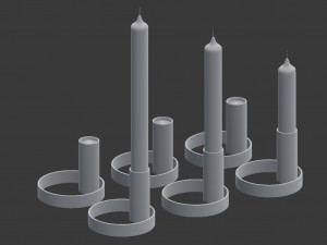 colorful candle holder set model Modelo 3D