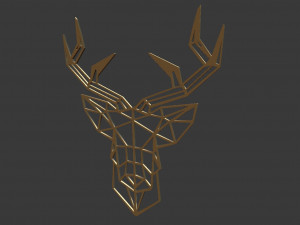 3d wall art - deer head wall decoration model Modelo 3D