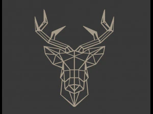 3d wall art - deer head wall decoration model 3D Model