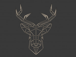 3d wall art - deer head wall decoration model Modelo 3D