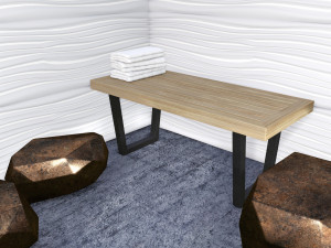 modern wooden bench 3D Model