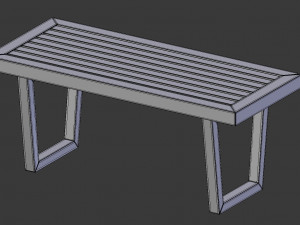 modern wooden bench 3D Model