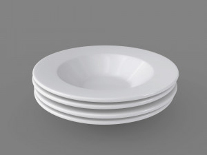 plates pack of 4 - soup bowls model 3D Model