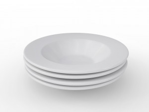 plates pack of 4 - soup bowls model Model 3D