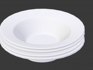 plates pack of 4 - soup bowls model Model 3D