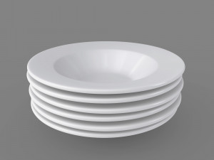 plates pack of 6 - soup bowls 3d 3D Model