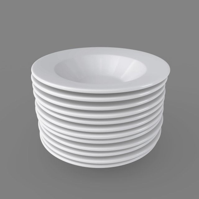 plates pack of 12 - soup bowls 3d 3D मॉडल .c4d .max .obj .3ds .fbx .stl .blend
