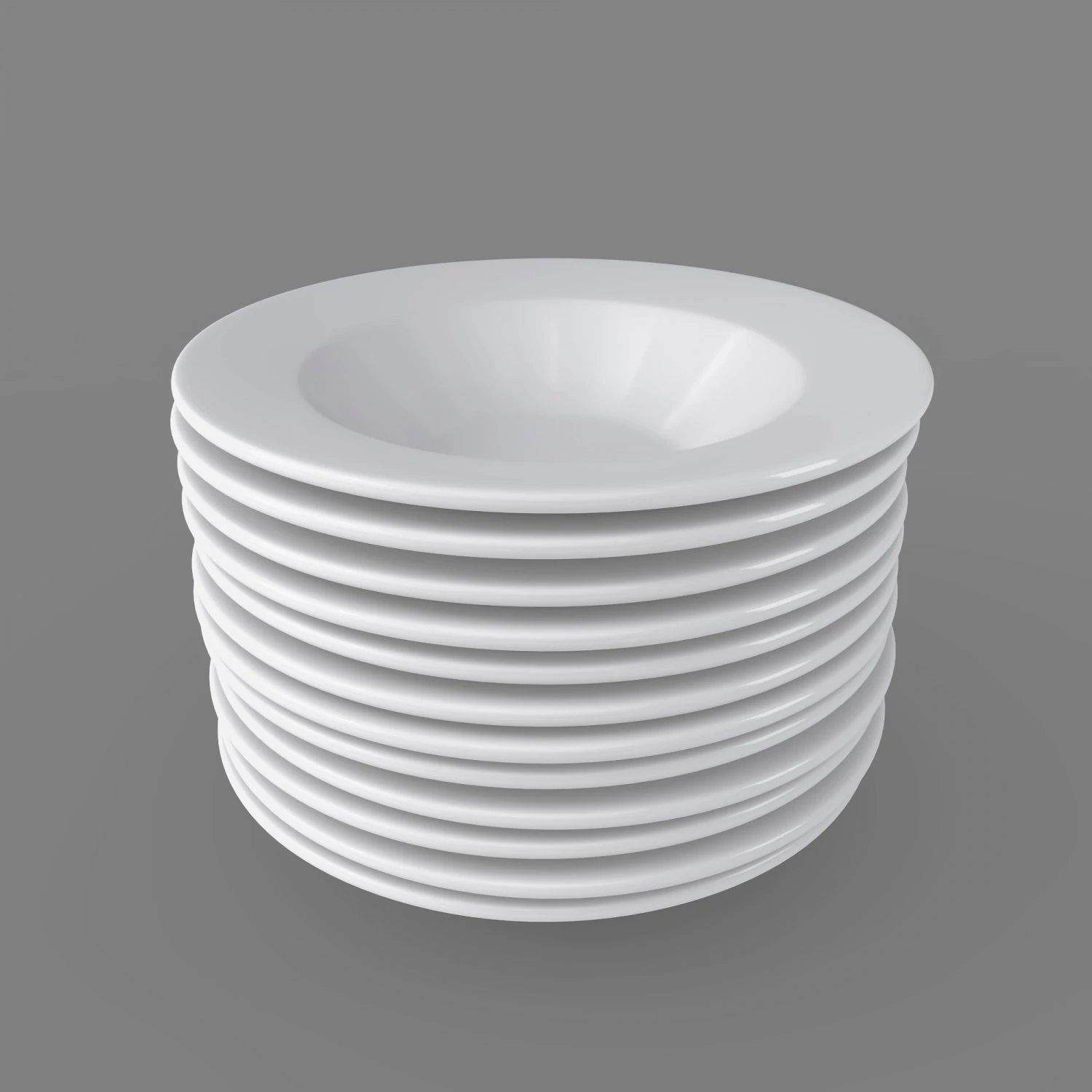 plates pack of 12 - soup bowls 3d 3D Model .c4d .max .obj .3ds .fbx .stl .blend 